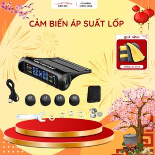  Cảm Biến Áp Suất Lốp Ô Tô Xe Hơi Gắn Ngoài Cao Cấp Pin Sạc Năng Lượng Mặt Trời Màn Hình LCD Độ Bền Cao 