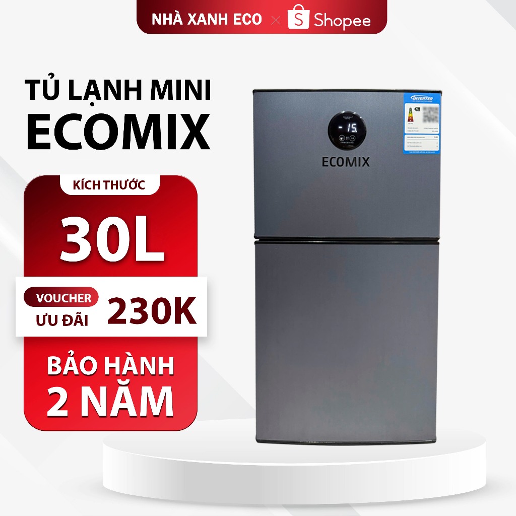 Tủ lạnh mini ECOMIX 2 ngăn có màn hình điều chỉnh nhiệt độ 30L - Tiết kiệm điện - bảo hành 2 năm