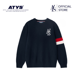 Áo ATYS® TRICOLOR KNIT COTTON SWEATER (NAVY)