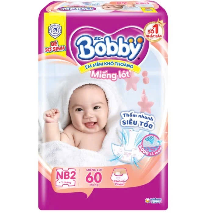 { TIẾT KIỆM } Miếng lót sơ sinh Bobby Newborn 2-60 miếng