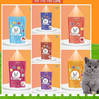 (Combo 12 Gói) Pate Catchy Cho Mèo Từ Thịt Thật 70g