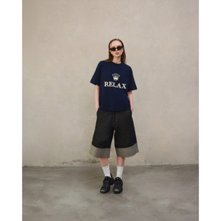 #roiworkshop Áo Thun Nam Nữ Form Boxy Màu Xanh Navy “Relax Tee - Navy”