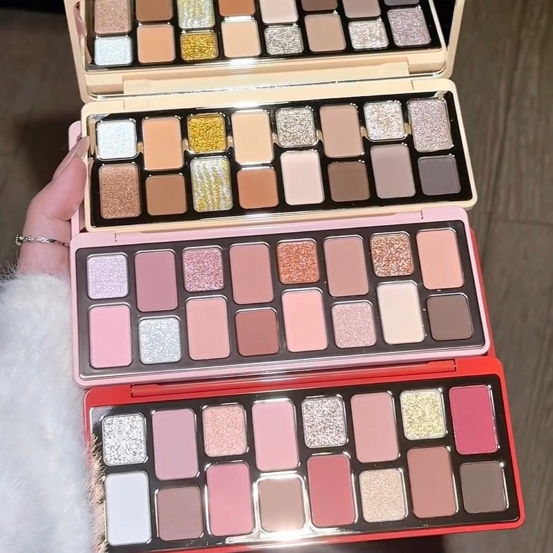  Bảng phấn mắt Cheeryep Qianyan Natural Color 16 ô màu nhũ lì xinh 