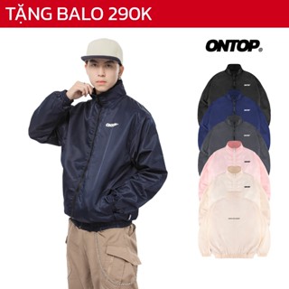 Áo khoác dù trơn nhiều màu nam nữ ONTOP cổ trụ, có túi trong, bo chun tay áo và thân áo local brand | O24-AK3