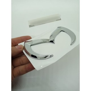 Miếng Dán 3D Logo Mazda Màu Bạc Nhựa ABS