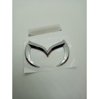 Miếng Dán 3D Logo Mazda Màu Bạc Nhựa ABS