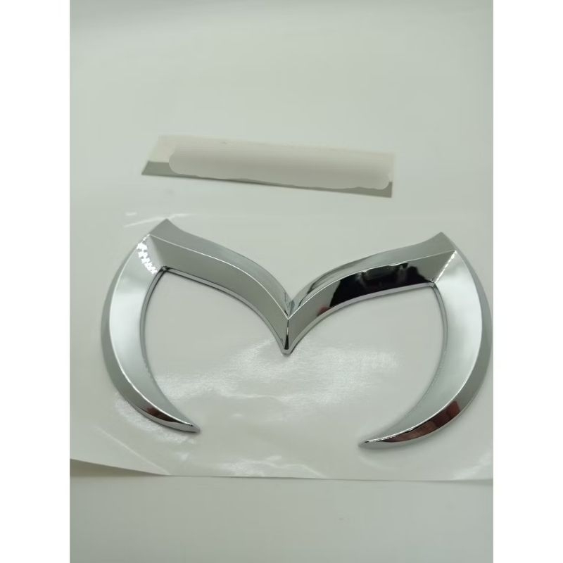 Miếng Dán 3D Logo Mazda Màu Bạc Nhựa ABS
