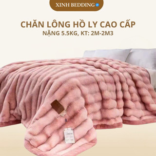 Chăn lông hồ ly nặng 5.5kg, mền cao cấp, chăn dày ấm thiết kế mới 2025 phù hợp cho mùa đông