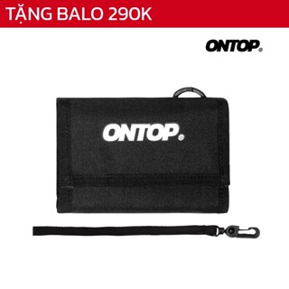 Ví cầm tay local brand ONTOP vải canvas nam nữ màu đen tặng kèm keychain New Logo Wallet | O-V21-VA