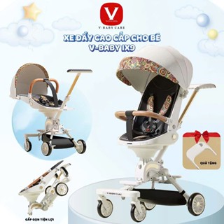Xe đẩy 2 chiều gấp gọn cao cấp VBABY IX9 có bàn ăn dặm và BIMO CAO CẤP Q7 ngả năm cho bé sơ sinh