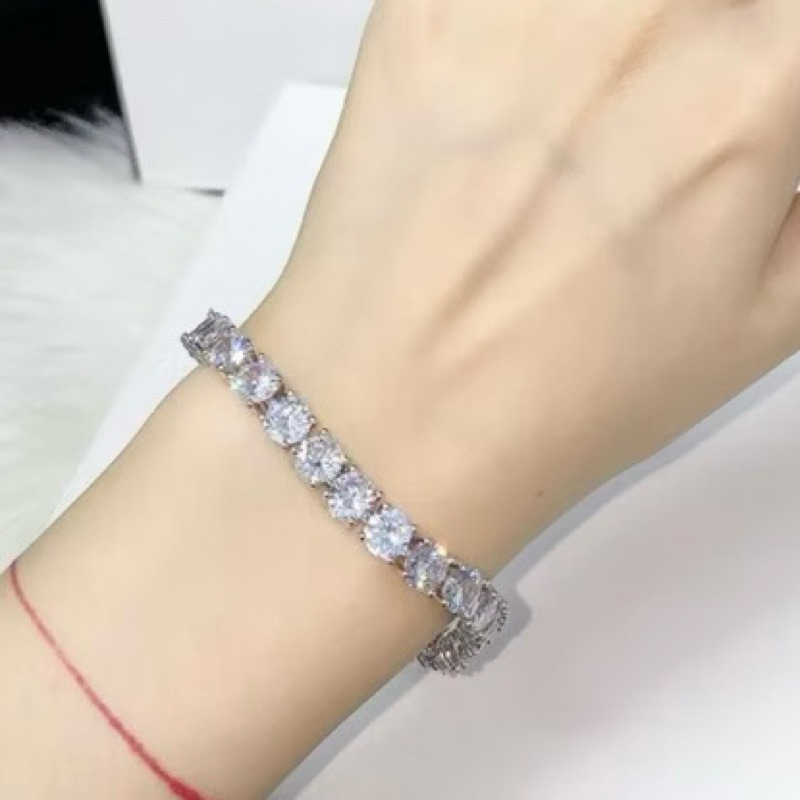 Lắc full đá 6li mạ bạch kim Nicholas159