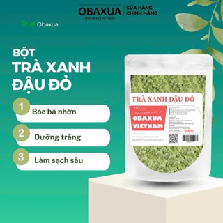 Bột trà xanh đậu đỏ hữu cơ Obaxua nguyên chất sạch mịn - Mặt nạ bột giúp bóc bã nhờn - Dưỡng trắng