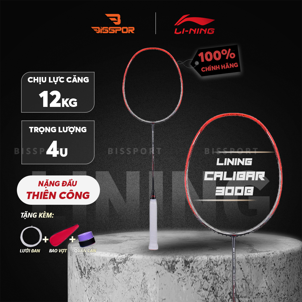 Vợt Cầu Lông Lining 3D Calibar 300B Chính Hãng - Công Thủ Toàn Diện - Nặng Đầu Dành Cho Cổ Tay Khỏe 