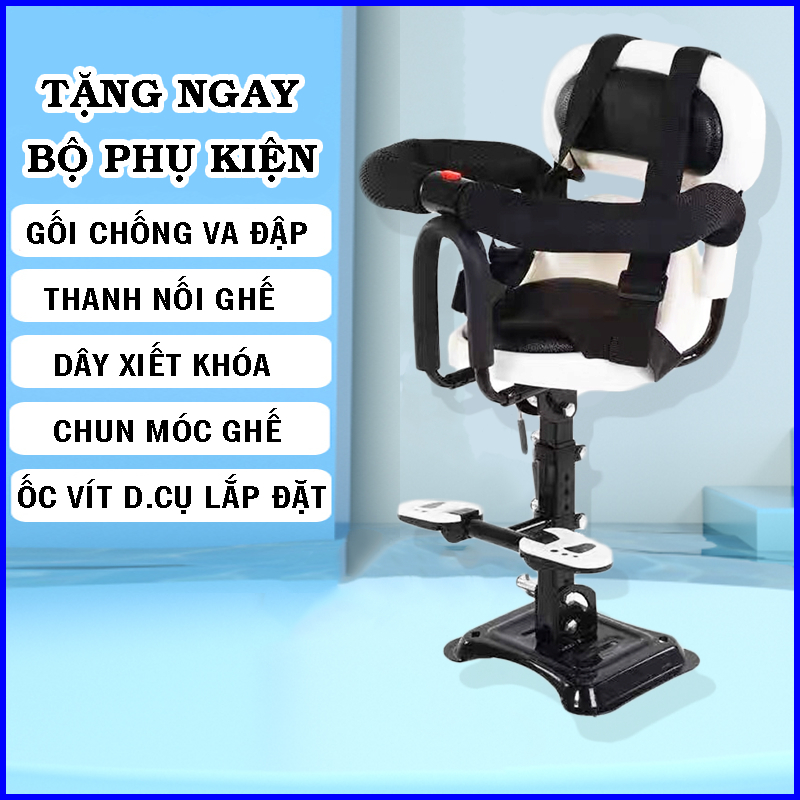 Ghế ngồi xe máy cho bé, Ghế cho bé ngồi xe ga Vision, SH, Lead, Vespa, Xe điện... BH:6 Tháng (128)