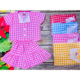 Đồ bộ lụa viền tay ngắn bé (6-20kg) (giao họa tiết ngẫu nhiên)