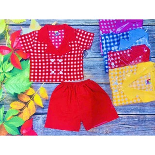 Đồ bộ lụa viền tay ngắn bé (6-20kg) (giao họa tiết ngẫu nhiên)