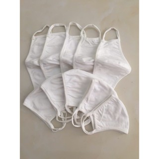 Combo 10 Khẩu trang vải 2,3 lớp màu trắng chống tia UV, lọc bụi mịn