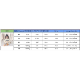 SS111_Rập giấy may body dài tay sơ sinh