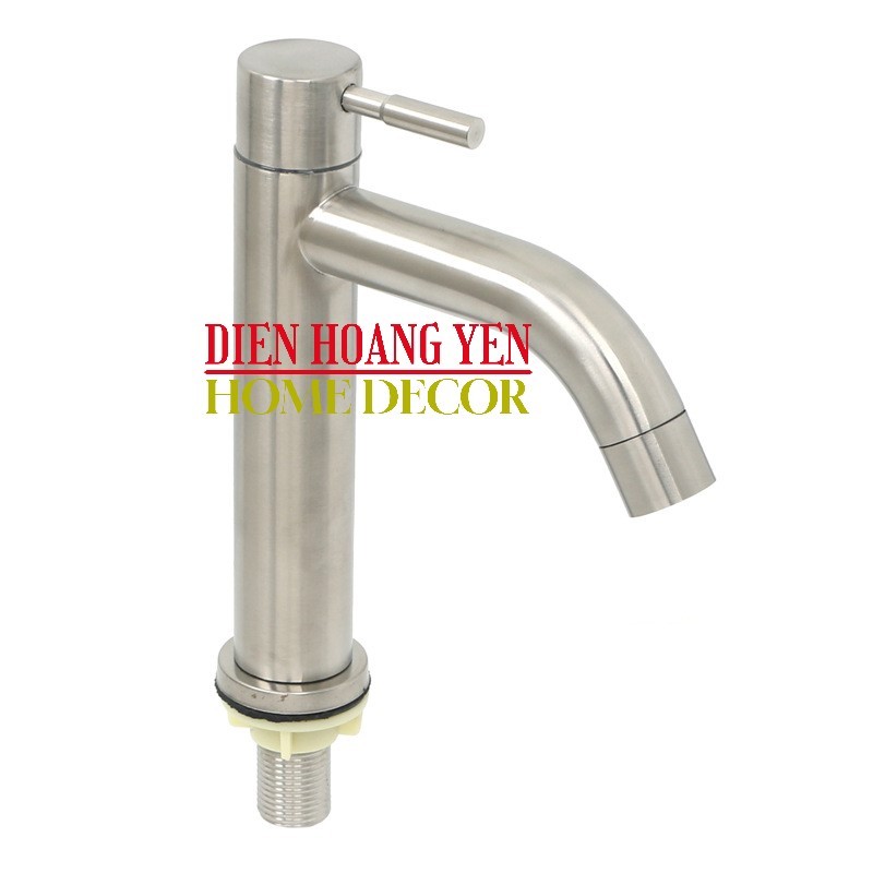 Vòi lạnh lavabo inox 304 cao cấp loại dài 20cm kiểu mỏ cong