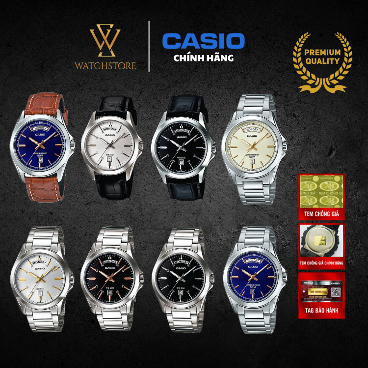 Đồng Hồ Nam Casio MTP-1370D Quartz Kính Khoáng 39.8mm Dây và Vỏ Kim Loại Không Gỉ Chống Nước Chính H