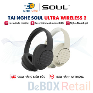 Tai Nghe Bluetooth Headphone Soul Ultra Wireless 2, Bluetooth 5.2, Độ trễ 60ms, Nghe Đến 60 Giờ - Chính Hãng BH 12 Tháng