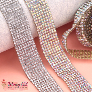 (Dài 40cm) Cuộn Dây Ruban Hạt Đá Nhiều Màu (KHÔNG CÓ KEO DÁN SẴN)
