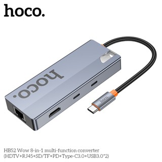 Bộ chuyển đổi Hoco HB52 dòng 8 in1 có cổng Type C ra HDMI + Mạng Lan + Type C + PD + TF SD + 2*USB 
