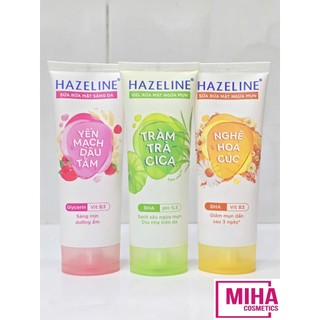 Sữa Rửa Mặt HAZELINE Yến Mạch Dâu Tằm Tràm Trà Cica Nghệ Hoa Cúc 100g