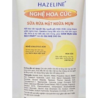 Sữa Rửa Mặt HAZELINE Yến Mạch Dâu Tằm Tràm Trà Cica Nghệ Hoa Cúc 100g