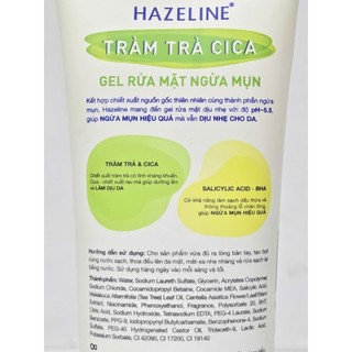 Sữa Rửa Mặt HAZELINE Yến Mạch Dâu Tằm Tràm Trà Cica Nghệ Hoa Cúc 100g