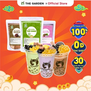 Bột vị pha trà sữa THE GARDEN vị matcha, socola, khoai môn, sầu riêng, dâu, xoài, dưa vàng, bạc hà 100g