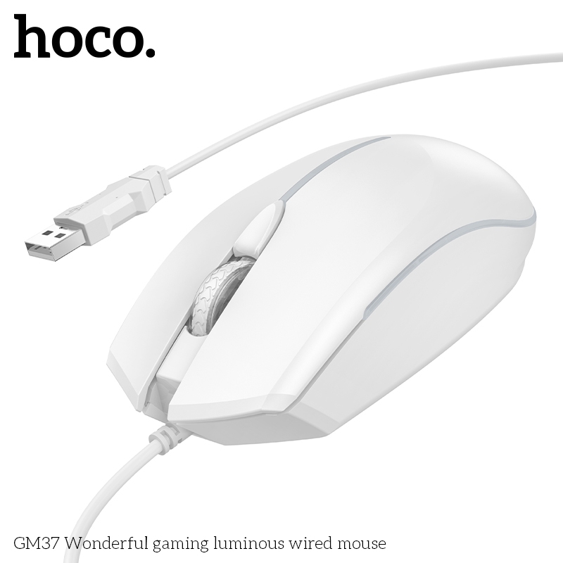Chuột dây máy tính Hoco GM37 có 2400DPI, 4 nút, đèn LED nhiều màu | BigBuy360 - bigbuy360.vn