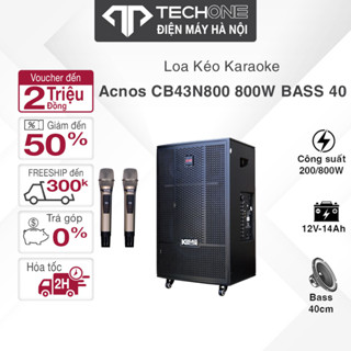  Loa Kéo Karaoke Acnos CB43N800 Công Suất 800W BASS 40 Mẫu 2024 Kèm 2 Micro Bảo Hành Chính Hãng 12 Tháng 