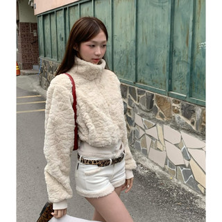  Áo Khoác Lông TWENTI Mềm Mịn Form Croptop 