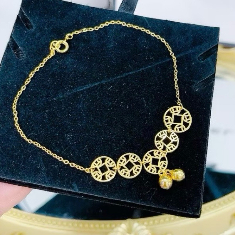 Lắc chân đồng xu mạ vàng nicholas159