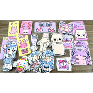  Cắt dán thủ công 3 túi mù Roblox x Kuromi Melody Cinnamoroll nhiều búp bê phụ kiện bất ngờ 