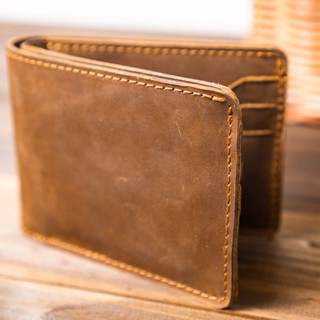 [FREESHIP] Ví da nam | Da bò sáp ngựa điên | Ví màu nâu bò