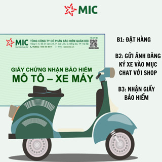 [Voucher giấy] Bảo Hiểm Bắt Buộc Trách Nhiệm Dân Sự Xe Máy - Bảo hiểm Quân đội MIC