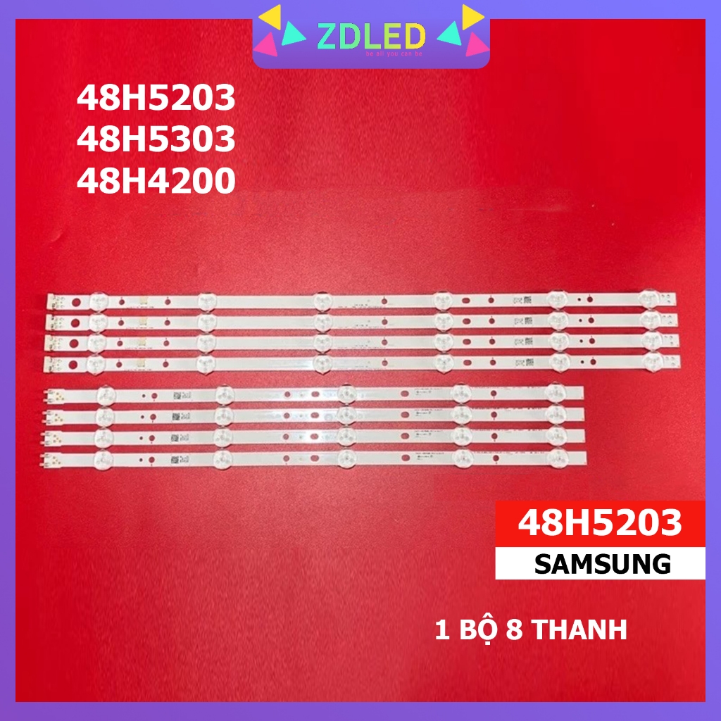THANH LED TIVI SAMSUNG 48H5203 48H5303 48H4200 - 1 BỘ 8 THANH NGẮN DÀI NỐI NHAU