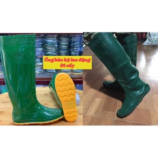 Ủng đi cấy ngắn Hoa San size 35-43 màu xanh, ủng rau 20, ủng hoa san
