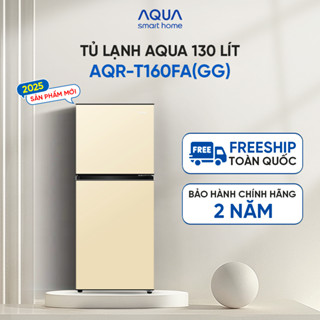 [SẢN PHẨM MỚI 2025I] Tủ lạnh AQUA 130 lít ngăn đá trên AQR-T160FA(GG)  - Màu Be - Freeship toàn quốc - Bảo hành 2 năm