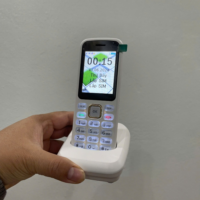 Điện thoại không dây DOCK SẠC dùng sim 4G, 5G LTE nhỏ gọn, tiện lợi dùng cho sim homephone viettel, 