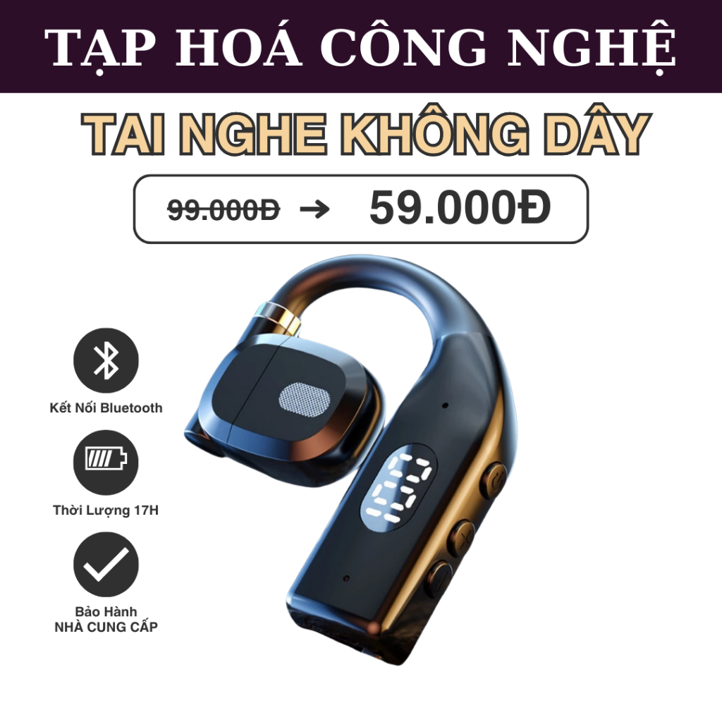 Tai Nghe Bluetooth 5.5 B02 - Mẫu Mới 2025, Pin 20H, Chống Nước, Gọi Thoại Rõ Ràng, Đeo 2 Bên Dễ Dàng
