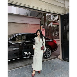  Váy Len GC Dài Tay Dáng Ôm Body Cài Cúc Cổ Polo Trơn Basic Form Dài Đầm Nữ Xinh Xắn QCCC Cao Cấp 