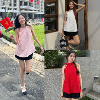  WINNIE - Áo Yếm DEROSE WINNIE dập hoa nổi  4 MÀU  