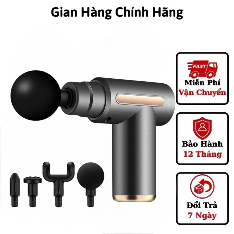 Máy Massage cầm tay mini, máy massage công nghệ AL cảm biến 4 đầu 6 chế độ tiện lợi khi mang theo