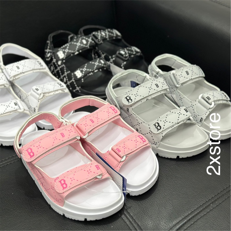 Sandal nam nữ MLB quai dán, dép sandal các màu đen xám hồng trắng đẹp
