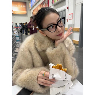 [sẵn]Áo khoác lông dáng ngắn có túi phong cách Hàn Quốc Chaiko Studio