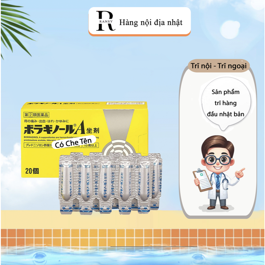 VIÊN ĐẶT TRĨ CHỮ A NHẬT BẢN GIÚP GIẢM ĐAU RÁT VÀ HỖ TRỢ CO BÚI TRĨ - HÀNG NHẬT NỘI ĐỊA