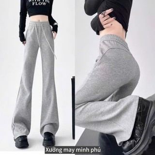  Quần Ống Loe Gân Mông Mấu Mới Hót Thu Đông 2024 Vải Nỉ Da Cá Dày Dặn Mặc Ấm Cực Kỳ Tôn Dáng MA802 